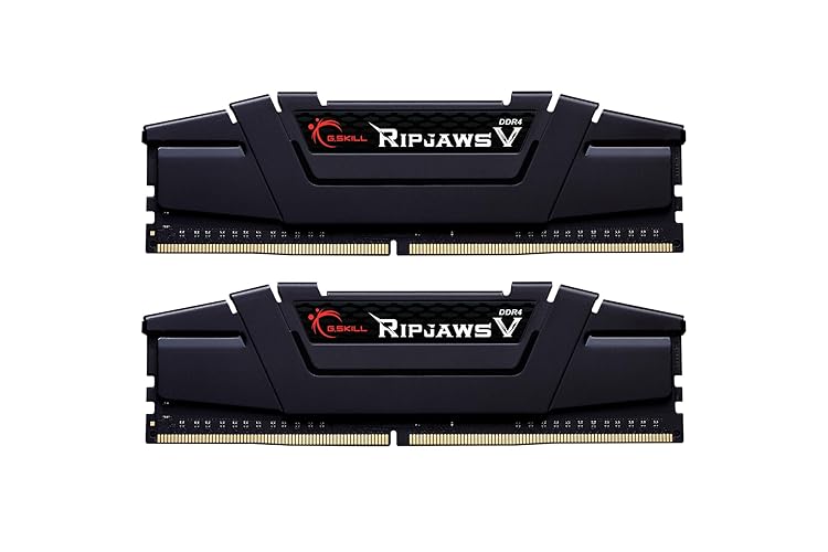 G.SKILL Ripjaws V Series (Intel XMP) DDR4 RAM 32GB (2x16GB) 3600MT/s CL18-22-22-42 1.35V Desktop Computer Memory UDIMM - Black (F4-3600C18D-32GVK) - 32GB (2x16GB) - DDR4 3600 - Black