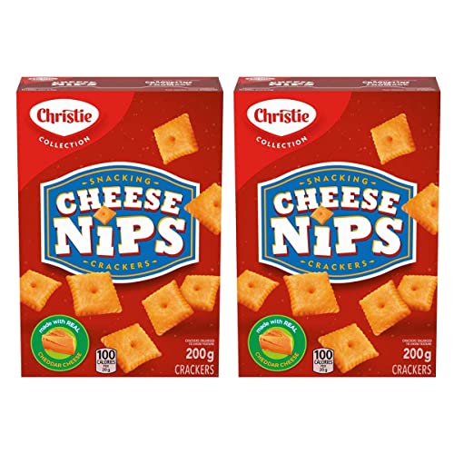 Christie Cheese Nips Cheddar Baked Snack Crackers, 200g/7.05oz, 2-Box {Imported from Canada} - Cheddar,Cheese - 7.5 Ounce (Pack of 2)