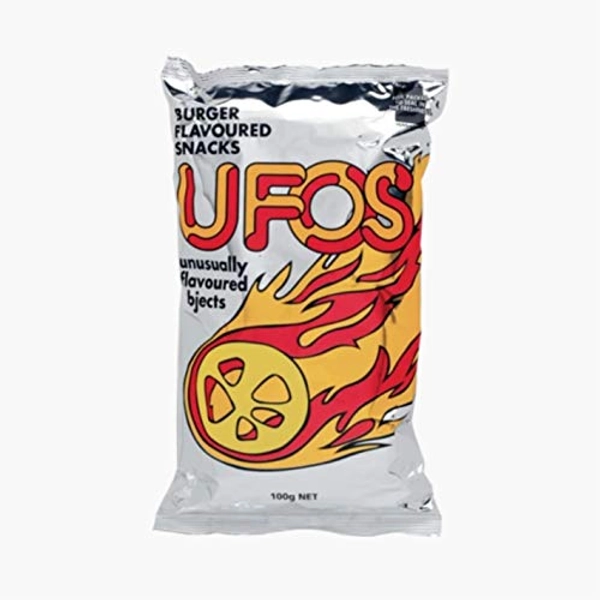 Fiji UFO'S - Burger Flavored Snacks (1 Pkt X 100g) So Tasty & Crispy Snacks.