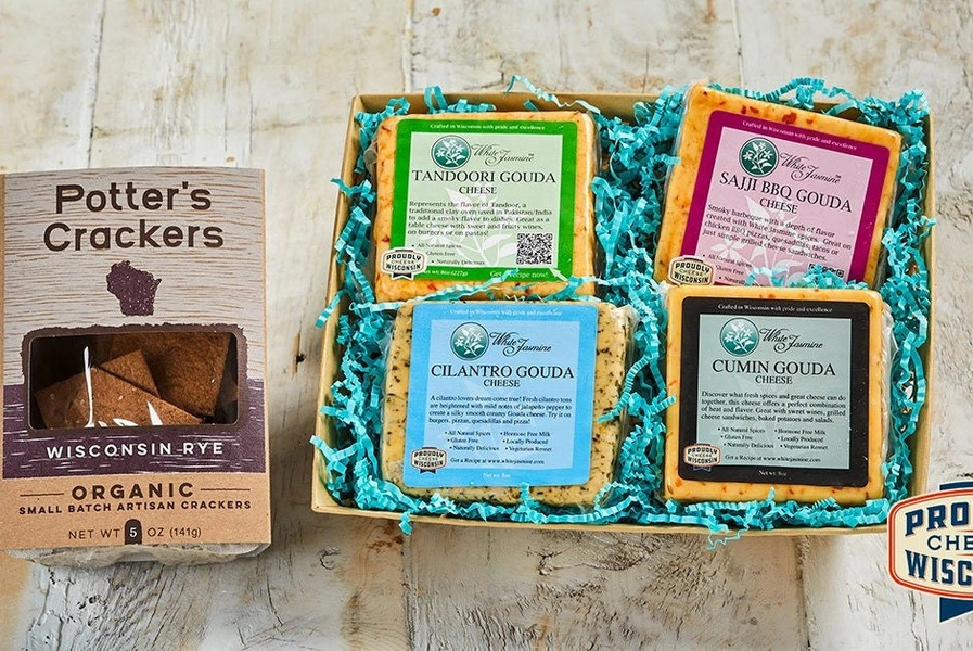 White Jasmine Cheese Gift Basket