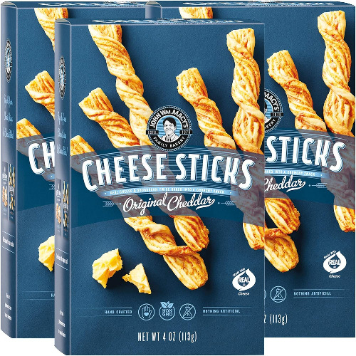 John Wm. Macy's CheeseSticks | Original Cheddar | Twice Baked Sourdough Crackers Made with 100% Real Aged Cheese, Non GMO, Nothing Artificial | 4 OZ. (3 Pack) - Original Cheddar 4 Ounce (Pack of 3)