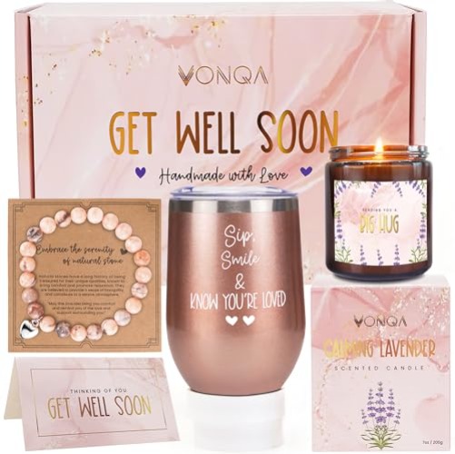 Get Well Soon Gifts For Women After Surgery, Self Care Package For Sick Patient Friend, Thinking of You Gift Basket, Feel Better Comfort Relaxing Recovery Encouraging Pamper Wellness Gift Box For Her