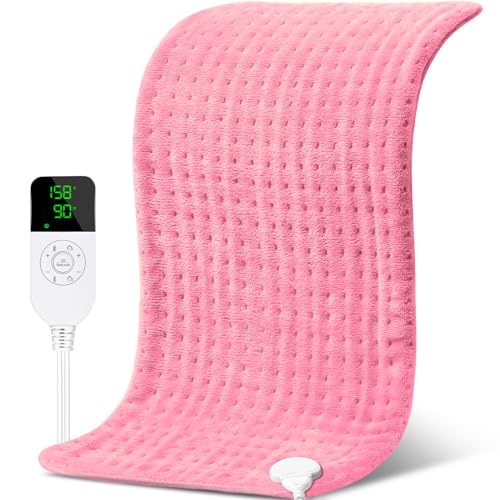 NOWWISH Heating Pad for Back Pain Cramps Relief, Mothers Day Gifts, XXL Extra Large Moist Heat Electric Heating Pads with Auto Shut Off, 17 "x 33", Pink - Pink - 17"x33"