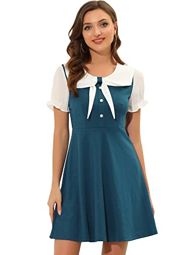 Allegra K 50s Lolita Peter Pan Dress