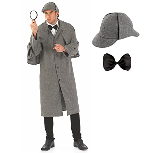fun shack Mens Detective Costume Adult, Detective Costume Men, Detective Halloween Costume, Private Investigator Costume - X-Large - Victorian Detective