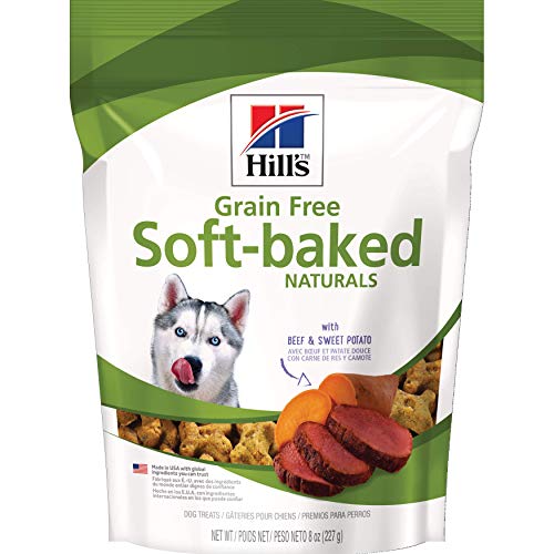 Hill's Grain Free Dog Treats, Soft-Baked Naturals with Beef & Sweet Potatoes, Soft Healthy Dog Snacks, 8 oz. Bag - Beef & Sweet Potatoes