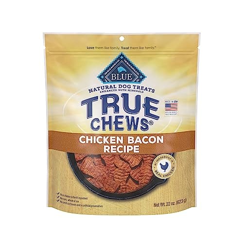 Blue Buffalo True Chews Natural Dog Treats, Chicken Bacon Recipe, 22 oz bag - Chicken Bacon - 1.37 Pound (Pack of 1)
