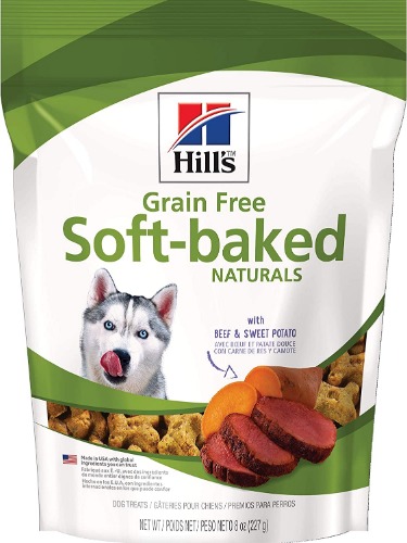 Hill's Grain Free Dog Treats, Soft-Baked Naturals with Beef & Sweet Potatoes, Soft Healthy Dog Snacks, 8 oz. Bag - Beef & Sweet Potatoes