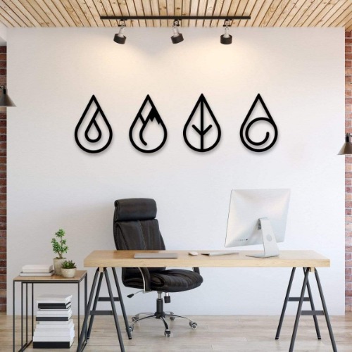 Four Elements - Singa - Wall Art by Northshire Wall Art - (35cm x 50cm) 13.7" x 19.6" Inches