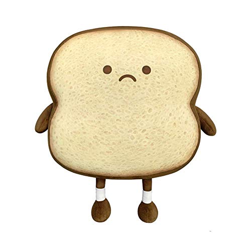 VHYHCY Toast Bread Pillow Funny Food Plush Toy Pillows Small Cute Stuffed Plush Toast Sofa Pillow (Toast ​​Bread, Brown) - Unhappy - Small