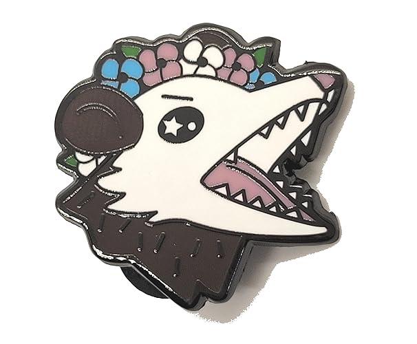 Trans Pride Possum in Flower Crown Enamel Pin