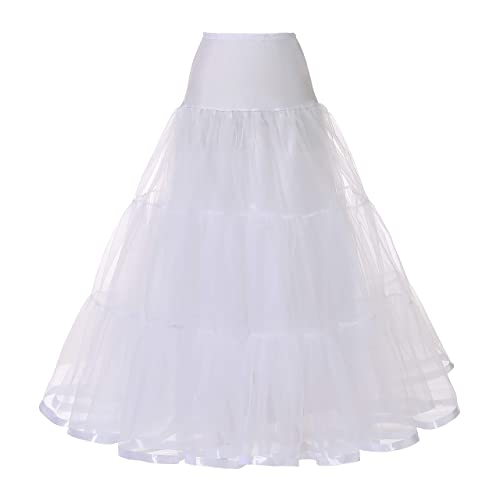 WOWBRIDAL Women's Ankle Length Petticoat - Large - White