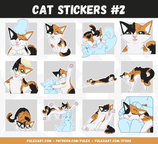Recolorable Cat Telegram Discord Stickers