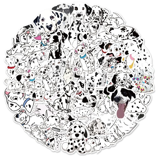 LTZSTONE 50 Pcs Dalmatians Stickers Decals for Laptops Water Bottles Toys and Gifts for Kids Teens Girls Perfect for Laptop Hydro Flask Phone Skateboard Travel| Extra Durable Vinyl