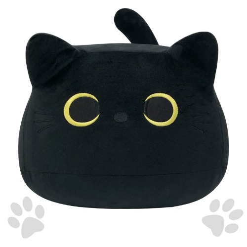 WQU Black Cat Plush Pillow, Cartoon Cat-Shaped Pillow, 15/21 Inches Two Sizes, Cute Soft Cat Plush, Hugging Toys, Kids Stuffed Animal Pillow, Doll for Birthday Valentines Gift - Small $27.99