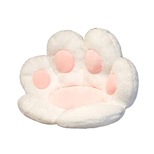 Niedliches Baumwolle Sitzkissen,Katzenpfoten Stuhlkissen,Faules Sofa in Katzenpfotenform, Rücken Kissen Nap Kissen Spielzeug Geschenk Für Erwachsene Kinder (Weiß) - Weiß