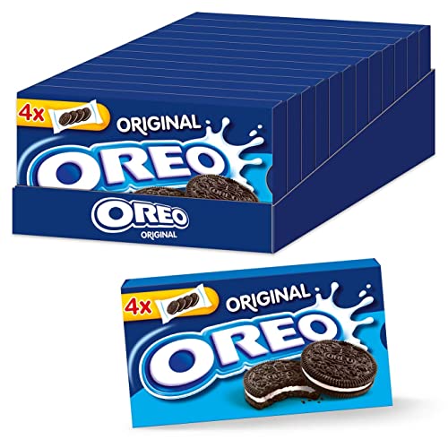 OREO Original 12 x 176g, Knuspriger Kakao Doppelkeks gefüllt mit Crème-Füllung , 176g (12er Pack) - Original 12x176g