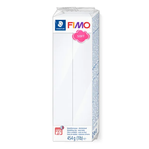 STAEDTLER 8021-0 FIMO Soft Oven Hardening Modelling Clay, 454 g, White