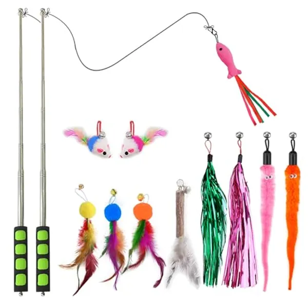 2pcs Retractable Cat Wand Toys