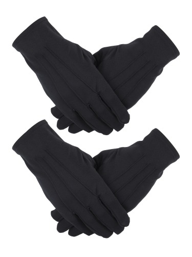 Sumind 2 Pairs Nylon Gloves for Police Formal Tuxedo Honor Guard Parade Costume - Black