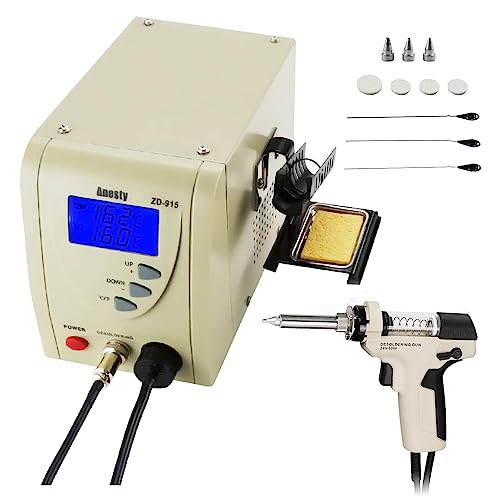 Pro Digital Vacuum Desoldering Station, Anesty Professional Removal Rework Station ZD-915 Iron Gun Built-in Vacuum Pump