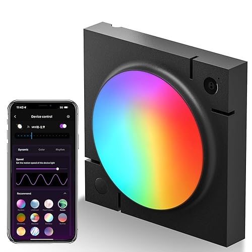 Cololight LED Lights, Wall Lights for Room Decor, Multi-Color Music Sync Ambient Lights for Bedroom, Night Lights, Gaming Lights Compatible with Alexa, Google Assistant (Black) - Black