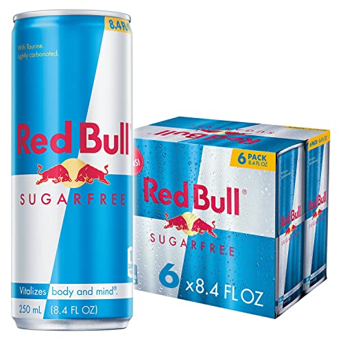 Red Bull Energy Drink Sugar Free, 8.4 Fl Oz (6 Pack) - Energy Drink - Sugar Free - 8.4 Fl Oz (Pack of 6)
