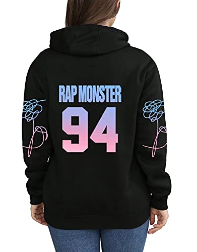 Kpop Hoodie Love Yourself Sweatshirts SUGA Jimin Jungkook V Rap J-hope Jin Hoodies Sweater - Small - Black 01 Rap Monster