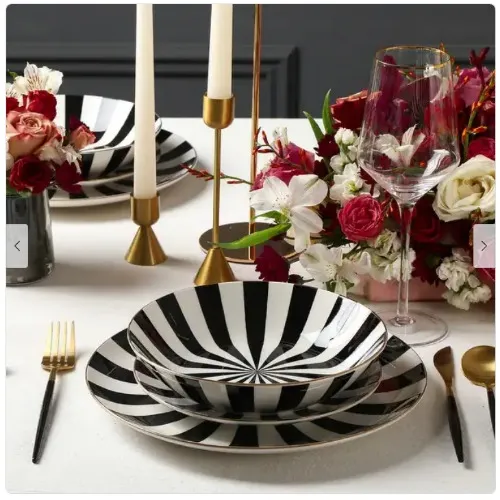 Christian Siriano Empire Porcelain Dinnerware Set - 12 Piece