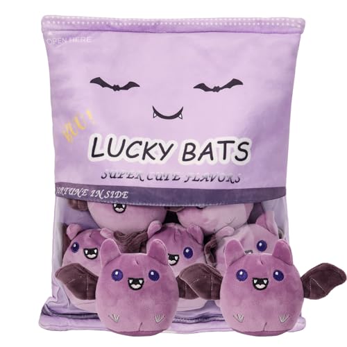 NUKBIL Bag of Bat Plushies (5 Purple Bats) 