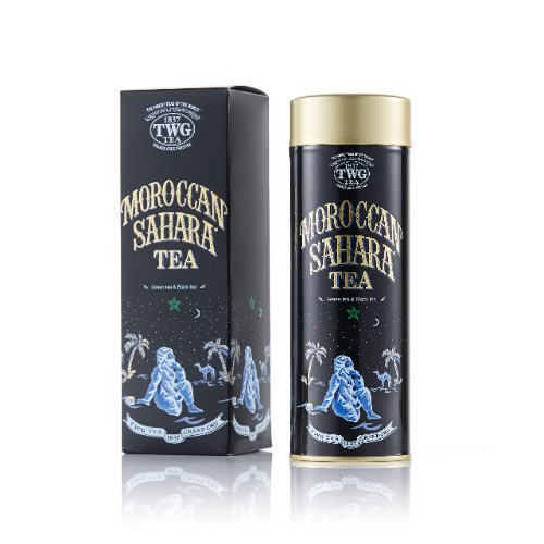 TWG Tea | Moroccan Sahara Tea, Loose Leaf Green & Black Tea Blend in Haute Couture Gift Tin 100g