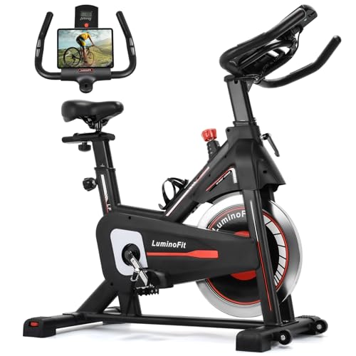 Exercise Bike, Stationary Bikes for Home with 330lbs Weight Capacity, Indoor Cycling Bike with Silent Belt Drive System, Tablet Holder, LCD Monitor for Home Bicycle Workout - Stationary Bike