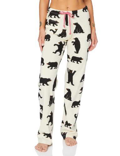 Hatley Womens Bear Family Pajamas - XX-Large Women's Jersey Pajama Pants - Black Bears on Natural