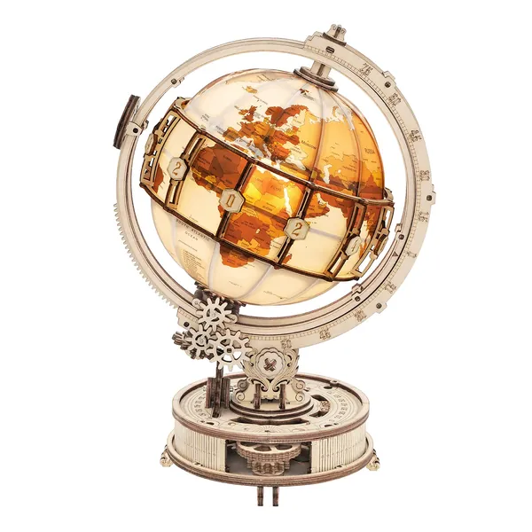 ROKR Wooden Puzzles Luminous Globe 3D Model Kits to Build for Adults Brain Teaser Puzzles Bithday Gifts