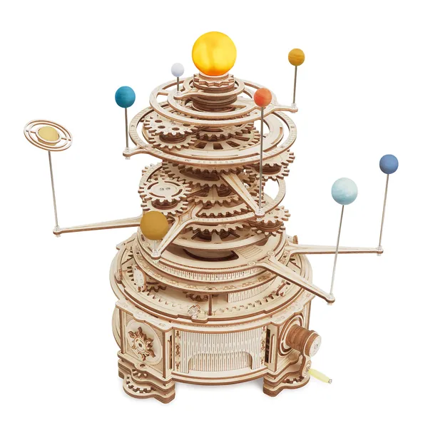 ROKR 3D Wooden Puzzle for Adults Wooden Model Kits to Bulits, Solar System-planetary Orbits