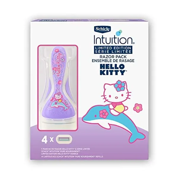 Schick Intuition Limited Edition Hello Kitty Pure Nourishment Razor for Women with 1 Razor and 4 Refills