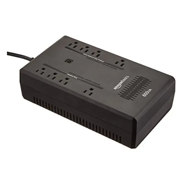 Amazon Basics Standby UPS 600VA 360W Surge Protector Battery Power Backup, 8 Outlets - Black