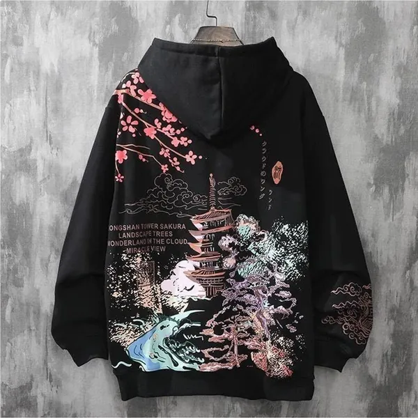 Japanese Harajuku Style Hoodies, Streetwear Oversized Pullover, Thick Winter Autumn Hoodie