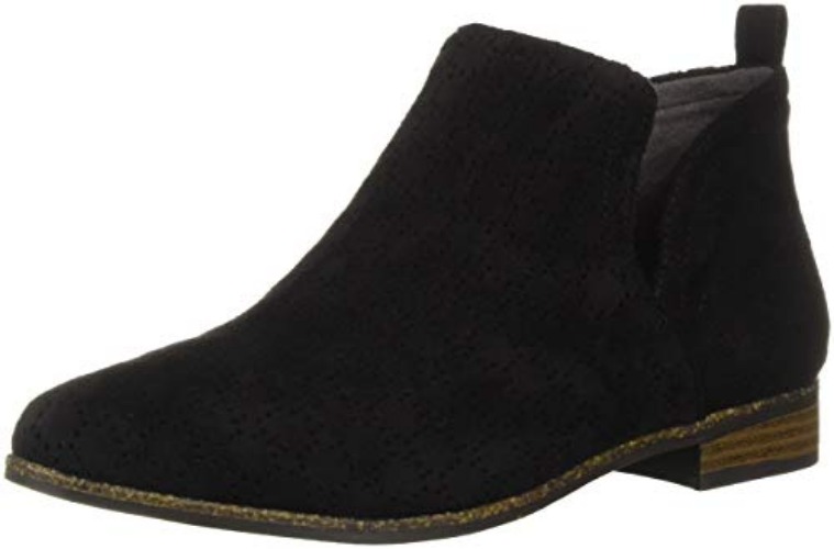 Dr. Scholl's Shoes Women's Rate Ankle Boot - 8.5 - Black Perforated Microfiber Suede