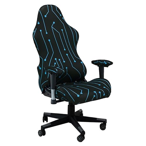 QSJTLM Esports Gaming Chair Cover, Indoor Stretch Printed Office Seat Covers with Armrest Cover, Rotating Desk Chair Protector Cover Decor for Home, Studio (Line) - Line