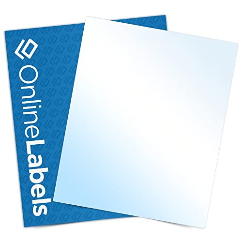8.5 x 11 White Gloss Sticker Paper (Inkjet Printers Only) - 100 Sheets - Full Sheet Labels - OnlineLabels - 100 Sheet Pack