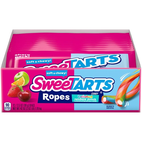 SweeTARTS Twisted Rainbow Ropes Share Pack, 3.5 Ounce (Pack of 12)