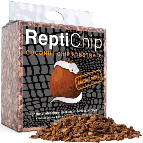 ReptiChip Compressed Coconut Chip Substrate for Reptiles 72 Quart Coco Husk Bedding Brick for Ball Pythons, Snakes, Tortoises, Geckos, Frogs, or Lizard Terrarium Tanks - 1 Breeder Block