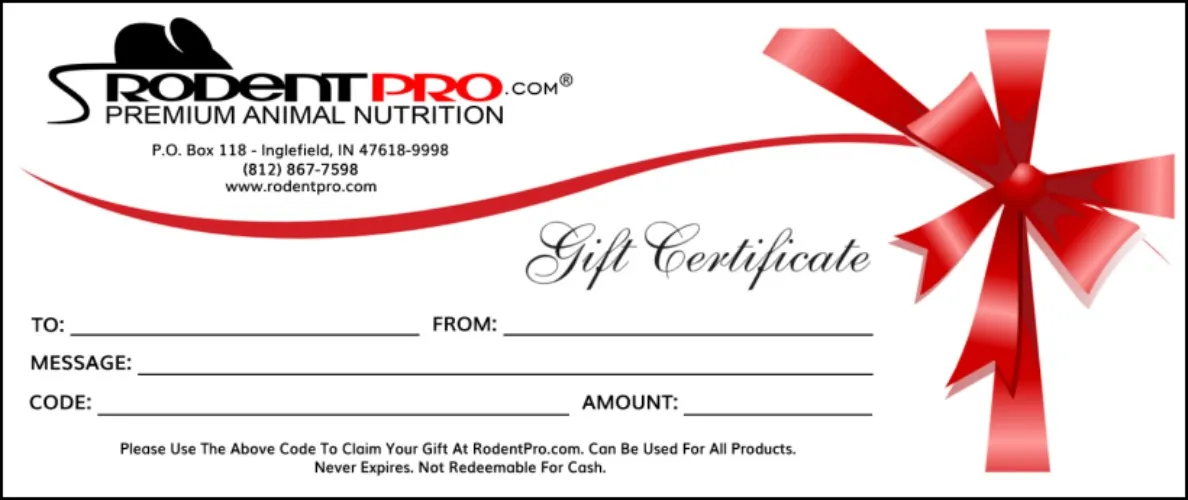RodentPro.com Gift Certificate - 0.00 4711  Supplies -Gift Certificates