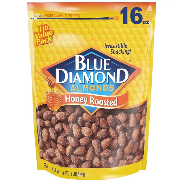 Blue Diamond Almonds Honey Roasted Snack Almonds, Honey Roasted, 16 Ounce - Honey Roasted