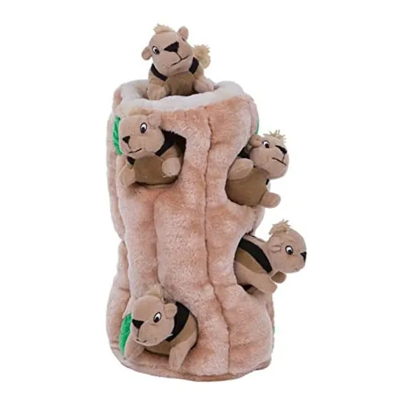 
                            Outward Hound Hide-A-Squirrel Squeaky Puzzle Plush Dog Toy - Hide and Seek Activity for Dogs
                        