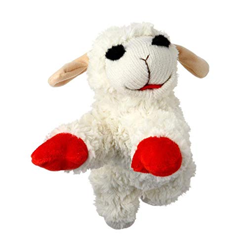 Multi Pet Lamb Chop Dog Toy, 10in [2-Pack], Small, Medium, Large Breeds - White - 10" (Pack of 2)