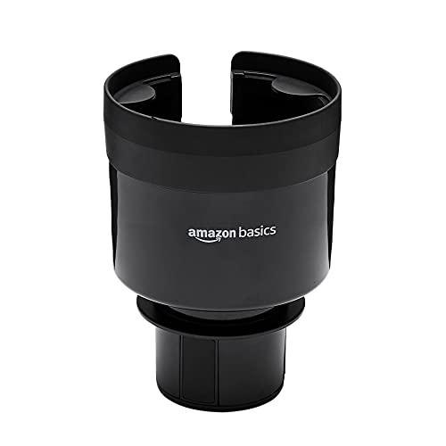 Amazon Basics Expandable Car Cup Holder with Adjustable Base, Fit Big Bottles 3.4 to 3.8 Inch, Black - Holder