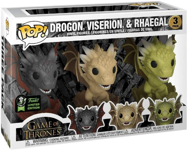 Funko POP! 3 Pack - Game of Thrones - Dragons Hatching (Drogon, Viserion & Rhaegal) ECCC 2020 Shared Exclusive - 