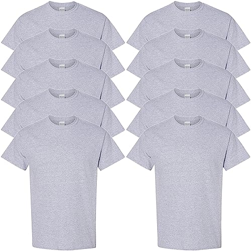 Gildan Unisex-Adult Heavy Cotton T-Shirt, Style G5000, Multipack - 10 - Sport Grey (10-pack) - 5X-Large